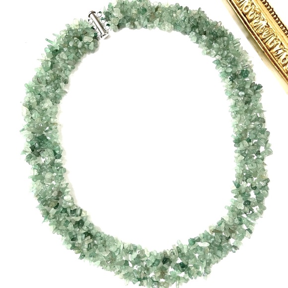 Necklacece-Avertine nugget, NWOT, shades of green, 18”, 925 clasp, wtg 2.8 oz. - Picture 7 of 14